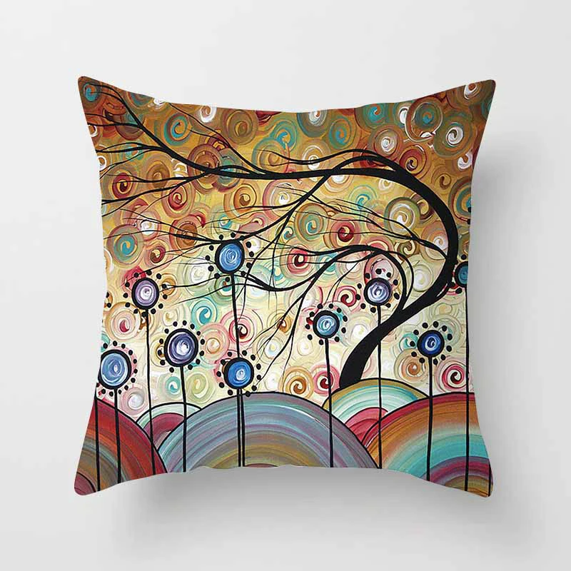 Красивый модный чехол для подушки с изображением деревьев, цвет воды, Креативные фотографии, квадратная наволочка для подушки, размер 45*45 см