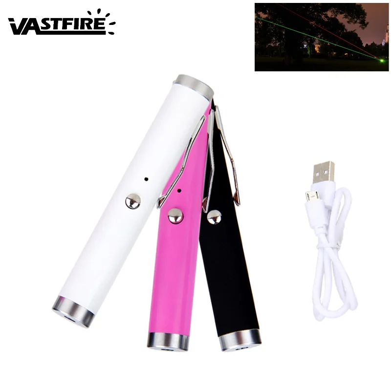 

USB Rechargeable 532nm Green 650nm Red Tactical Hunting Laser Pen Powerful Pointer Presenter Remote Lazer Bore Sight flashlight