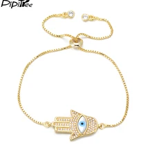 Pipitree Модный Полный фианит, циркон, кристалл браслеты для мужчин женщин натуральный корпус браслет с подвесками на руку цепь звено регулируемые ювелирные изделия