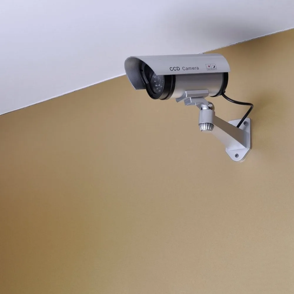 LESHP CA-11 Monitor Security Guard Simulation Surveillance Bullet Camera Outdoor Indoor Dummy IR Camera with Red flashing light