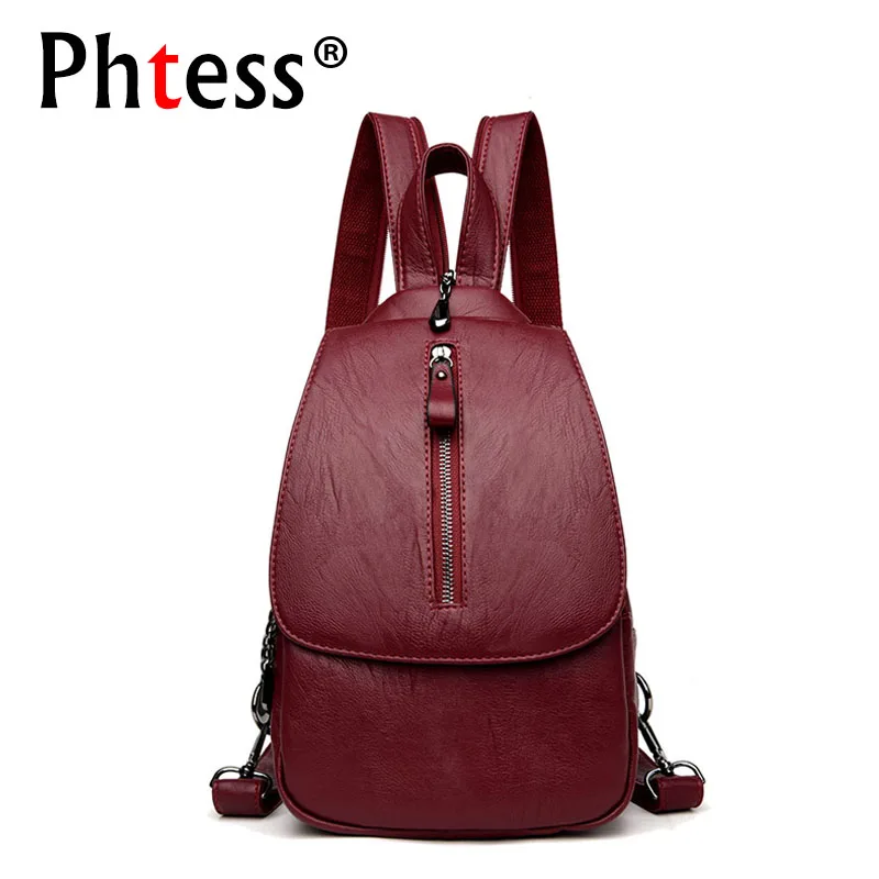 2018 Брендовые женские кожаные рюкзаки для девочек Sac a Dos Femme винтажный Рюкзак