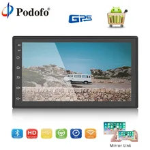 Podofo Android Bluetooth автомобильный Радио 7 »2 Din Сенсорный экран WI-FI gps MP5 мультимедийный плеер FM AM стерео сзади Камера Авторадио