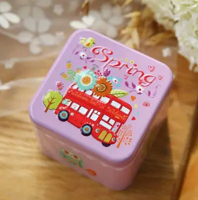 Details about   1pcs Square Mini Cute Colorful Cartoon Candy Pill Tin Storage Coin Box QW 