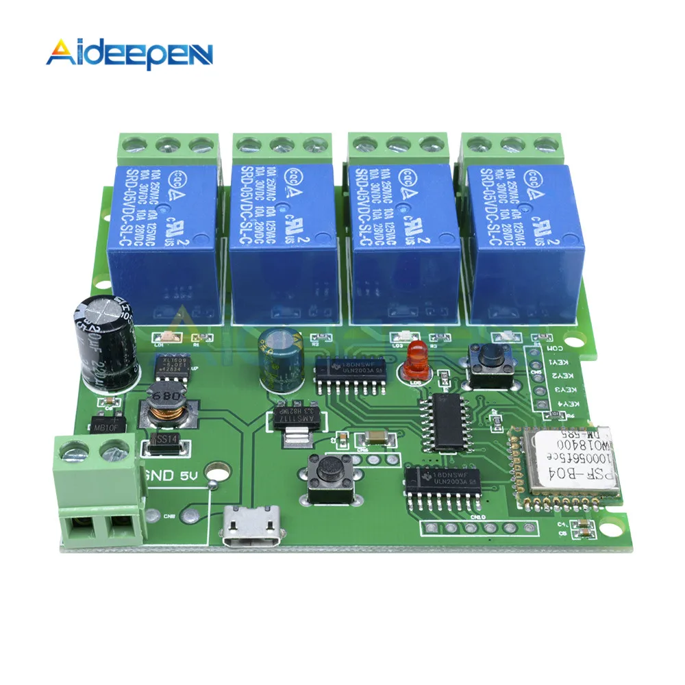 4 Channel Wireless Wifi Relay Module Phone APP Wireless Remote Control Switch