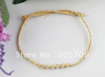 

80PCS raffia wish bracelets W/clear seed beads #21637