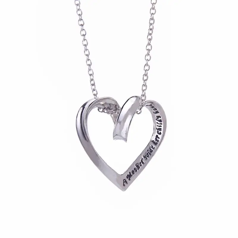 love heart mom pendant necklace engraved a mother holds her child s