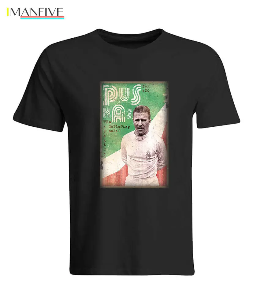 

Ferenc Puskas Hungary Footballer Shirt T-Shirt Top Vintage Look Streetwear harajuku Print Cotton funny t shirts men
