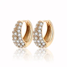 Золото-Цвет CC обруч серьги Huggie для Для женщин Bijoux(украшения своими руками) Brinco Cz кубический цирконий ювелирные изделия 33E18K-54