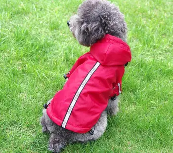 

Hooded pet dog raincoat reflective strip dog jacket XS-3XL fleece raincoat small large dog warm raincoat clothing pet raincoat