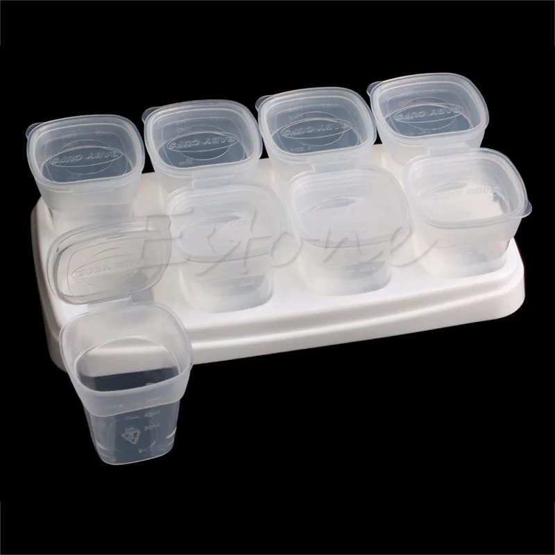 

Safe Baby Food Containers By Little Sprout: Reusable Stackable Storage Cups with Tray