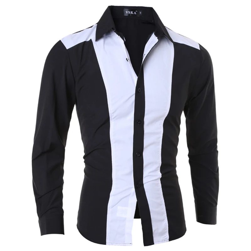 Men Shirt 2016 Fashion Brand Men'S Cuff Striped Long-Sleeved Shirt Male Camisa Masculina Casual Slim Chemise Homme XXL YWNSQ