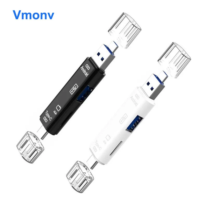 Vmonv 3 в 1 картридер Type C высокоскоростной USB 2 0 TF Micro SD адаптер для чтения карт OTG