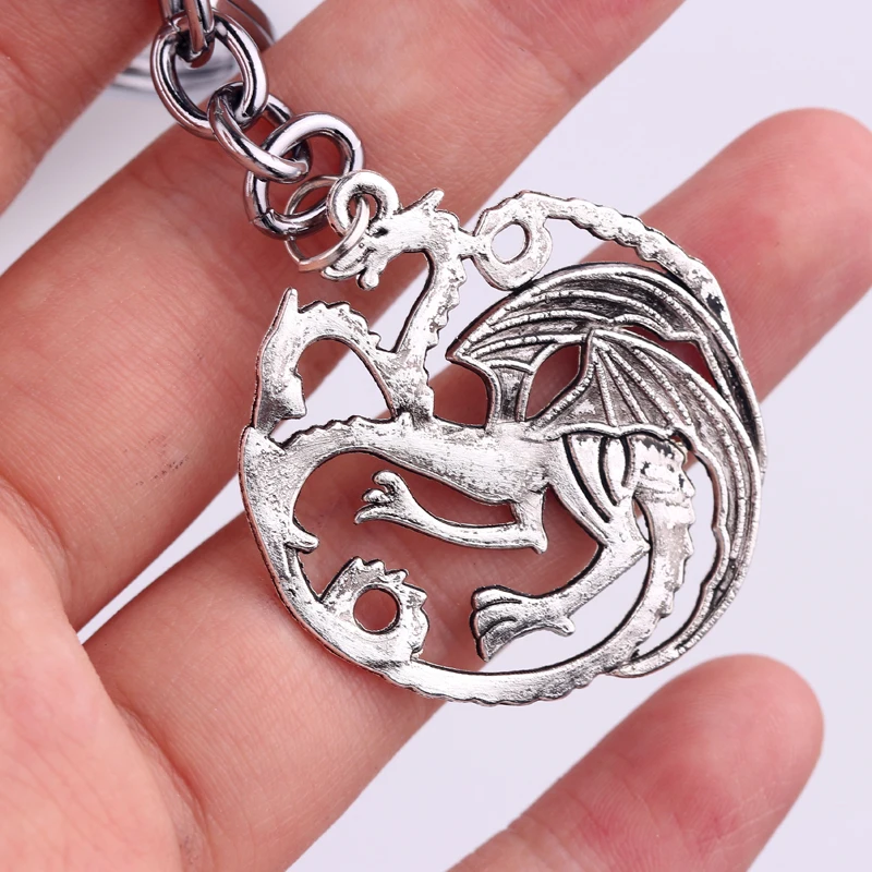 

GAME OF THRONES The Songs of Ice And Fire key chains keyrings Dragon Logo Pendant Keychain High quality Chaveiro gift for men