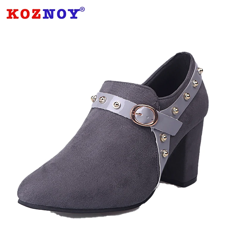

Koznoy boot Women Shoes Ankle Boots Women Suede Leather Luxury Female Ankle Boots Original Casual British Style Autumn Boots