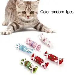 Кошачья мята игрушки Рождественские конфеты форма возбужденные интерактивные игрушки для котенка кошки плюшевые жевательные царапины