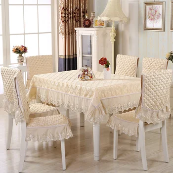 

13 pcs/set Rectangular Table Cloth Set with Chair Covers Tablecloth for Wedding Decoration Lace Table Cover Tablecloths Elegant