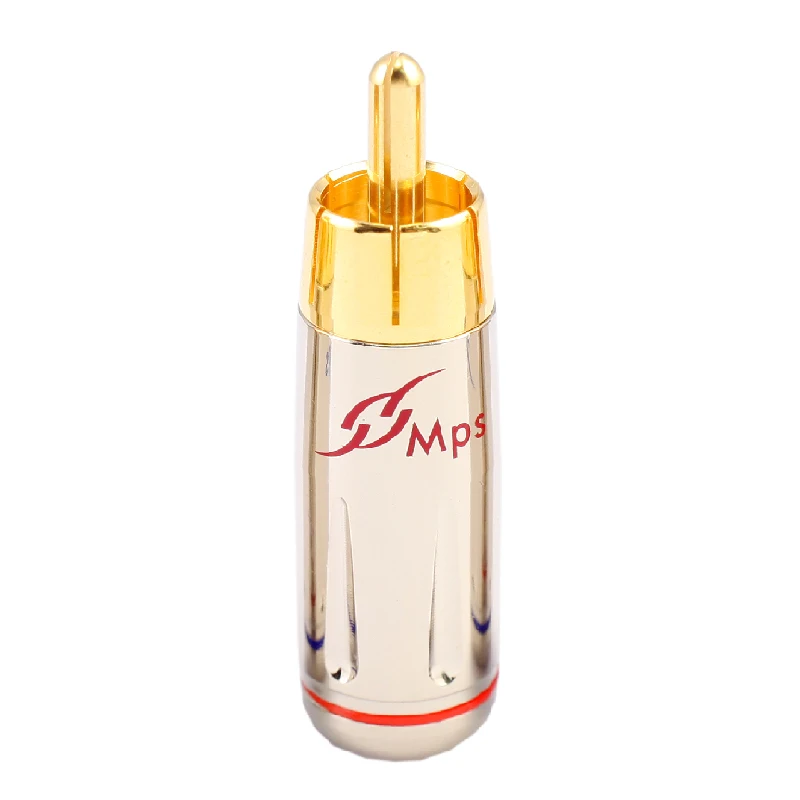 

HiFi MPS Bead-6 HiFi Copper RCA Plug 24K Gold Plated signal line plug RCA plug lotus head copper RCA plug