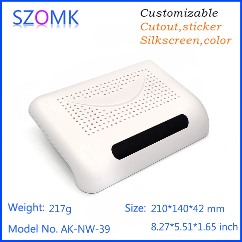 

4 Pcs 210*140*42mm wall mountSZOMK wifi router electronics plastic enclosure project box pcb network distribution box