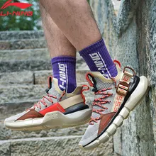Li-Ning/Мужская обувь для баскетбола на шнуровке; спортивная обувь с дышащей подкладкой; кроссовки из моно пряжи; AGBP053 YXB305