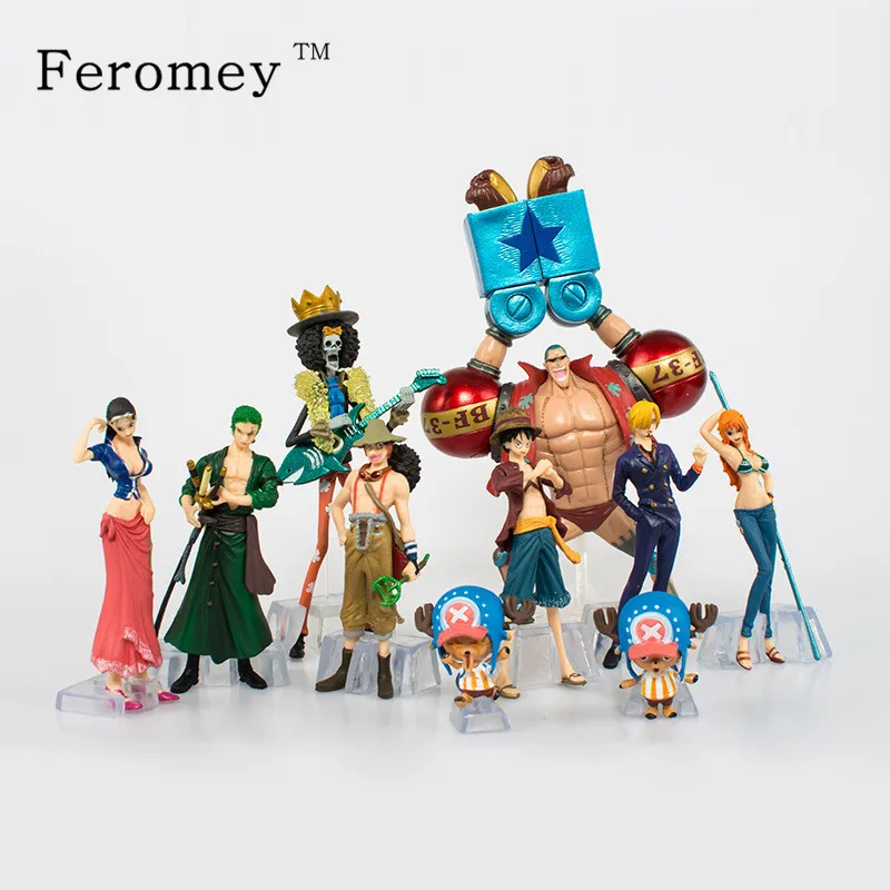 

10pcs/set Japanese Anime One Piece Action Figure Collection 2 YEARS LATER Luffy Nami Roronoa Zoro Hand-done Dolls Children Gift