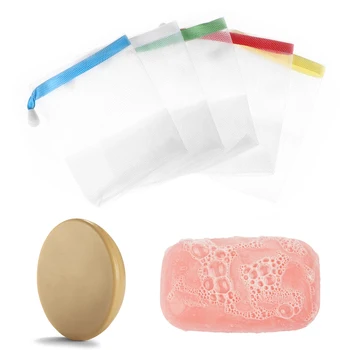 

Random 3Pcs Portable Soap Foaming Net Home/Travel Soap Saver Bag Mesh Useful Foaming Bubble Maker For Bath Shower
