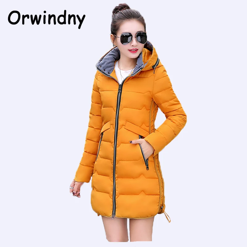 

Orwindny 2017 New Plus Size M-5XL Winter Cotton Women Medium Long Female Parkas Thick Warm Clothing Hooded