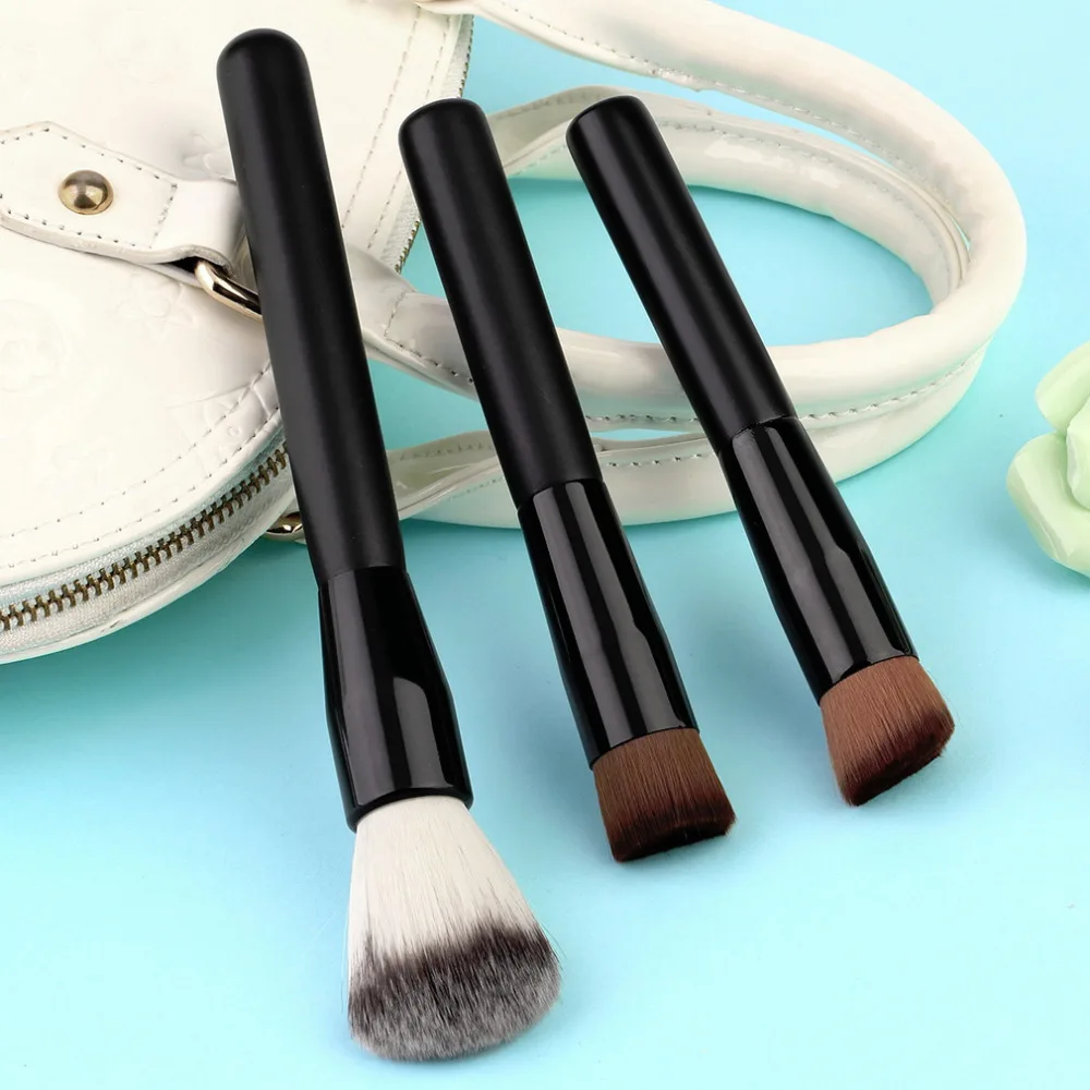 2017 Top 3pcs Makeup Brushes Set Round Powder Brush Concave Brush Flat
