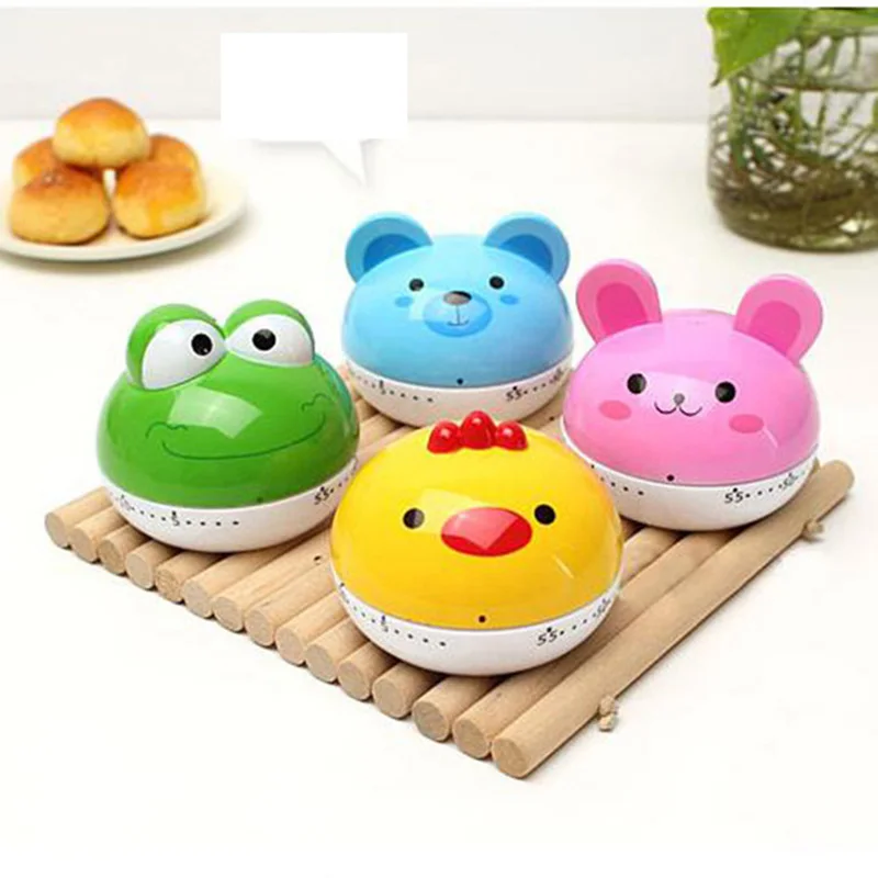 

Cartoon Cute Animal Timer Plastic Machine Timer 60min Alarm Clock Kitchen Timer Kitchen Tools For Home DA