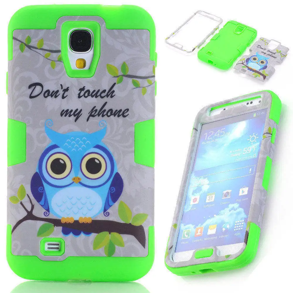 For Samsung Galaxy S3 S4 S6 Edge Phone Case Cute Animal Owl Skin Rubber Shockproof Hybrid Silicone PC Defender Heavy Duty |