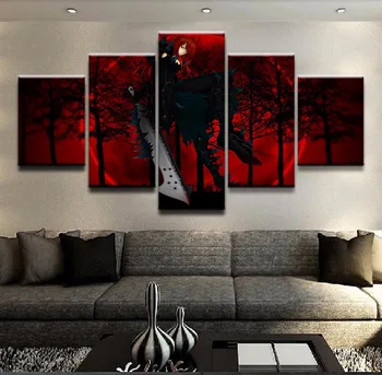 

HD Printed Modular Pictures Wall Art Framework Living Room Home Decorative 5 Pieces Fairy Tail Erza Scarlet Canvas Painting