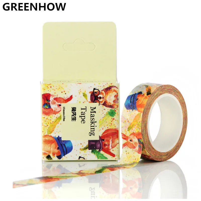 GREENHOW DIY Paper washi tape Cartoon Mr Rabbit GREENHOW DIY Paper washi tape Cartoon Mr Rabbit
