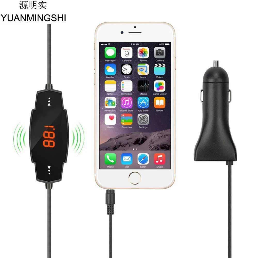 YUANMINGSHI Авто Радио Стерео fm-передатчик с 2.4A USB Автомобильное Зарядное устройство Hands-free для MP3 смартфонов