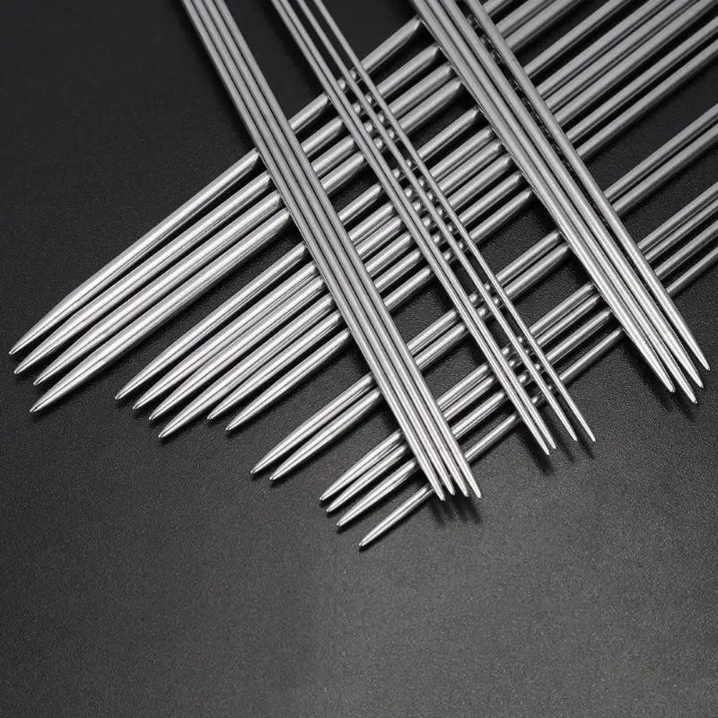 35Pcs/set 20cm Straight Knitting Needles Stainless Steel Crochet Hooks for DIY Weave Knitting Tools Sewing Accessories