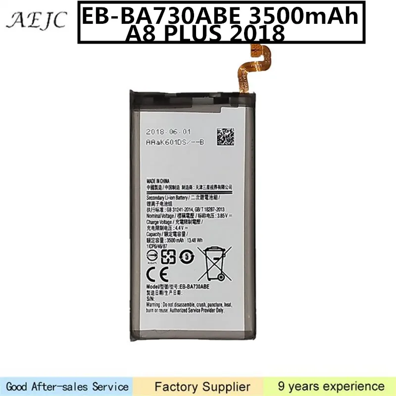 

3500mAh EB-BA730ABE Battery For Samsung Galaxy A8 PLUS 2018 A730 A730F Li-ion Batteries Replacement For Samsung A730 Battery