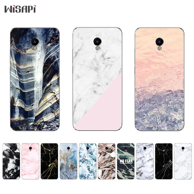 Best Offers For Meizu M6 Note MX5 MX6 Silicone Phone Case for Meizu M2 Mini Cover Thin for Meilan M3E Metal TPU Shell Retro Marble Pattern