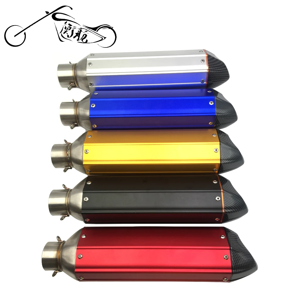 

36~51MM COLORFUL Motorcycl Exhaust pipe muffler with stickers