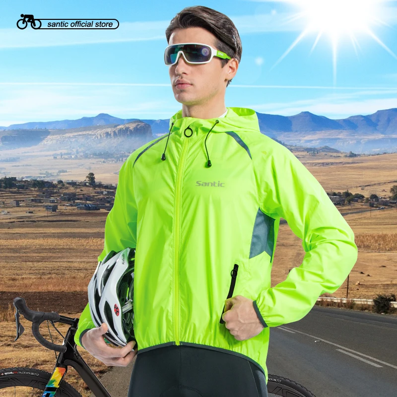 Santic Men Cycling Skin Coat Windproof Small Rain Waterproof Sun