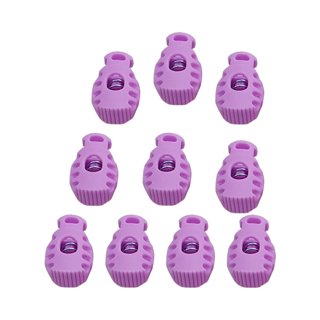 MagiDeal 10 Sets Cord Lock Toggle Buckle Shock Cord Stopper with Metal Spring for Drawstrings on Clothing and Bags 