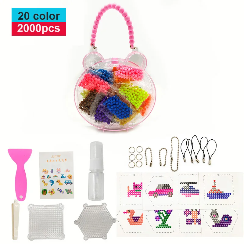 Новый 20 цветов Подарочная коробка посылка aquabeads DIY Дети Аква Вода бусины спрей