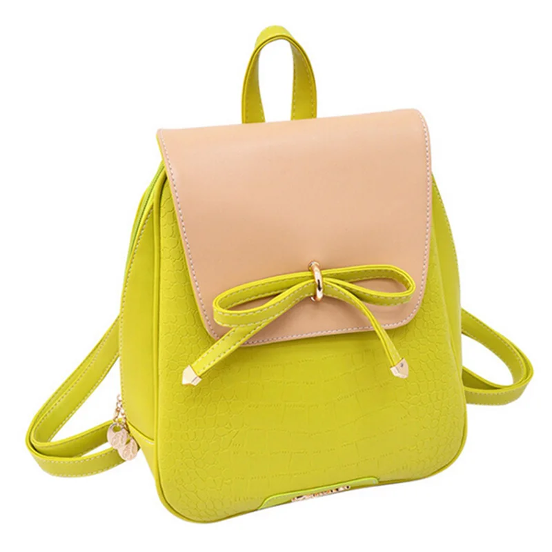 Женский рюкзак высокого качества из искусственной кожи Mochila Escolar, школьные сумки для девочек-подростков, модные рюкзаки с верхней ручкой - Цвет: Green