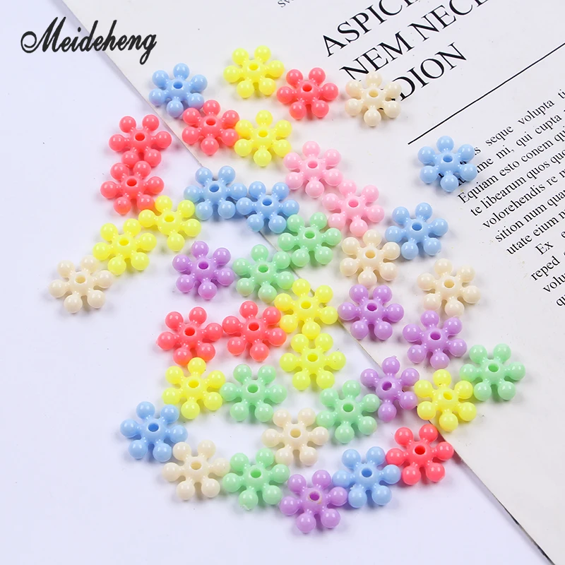

Plastic Flower Snowflake Beads Two Types light color Hexagonal beads for needlework DIY Bracelets Necklace accessories 40g/bag