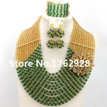 Африканский комплект украшений невесты романтический свадебный комплект нигерийских ювелирных изделий хрустальные бусины Набор Горячая онлайн