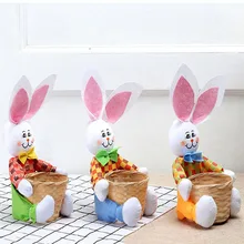 Мини Милая Пасхальная корзина с кроликом из мультфильма для хранения конфет, переносная сумка для хранения продуктов, пасхальные вечерние принадлежности, домашний декор