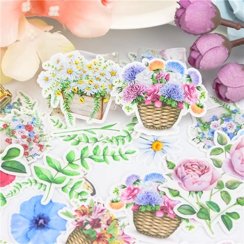 

23pcs Cute Kawaii Watercolor flower basket Stickers Diary Sticker Scrapbook Decoration Stationery DIY Stickers School Office