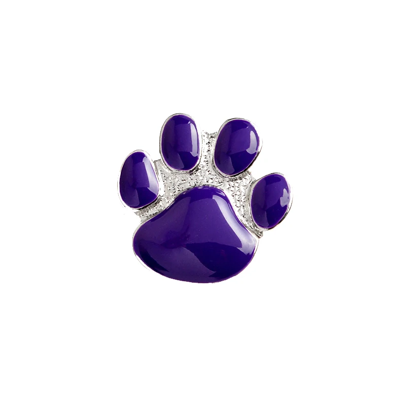 Family Pet/Dog/Puppy/Cat/Kitten Unique Cute Purple Paw Enamel Silver Pin Brooch 
