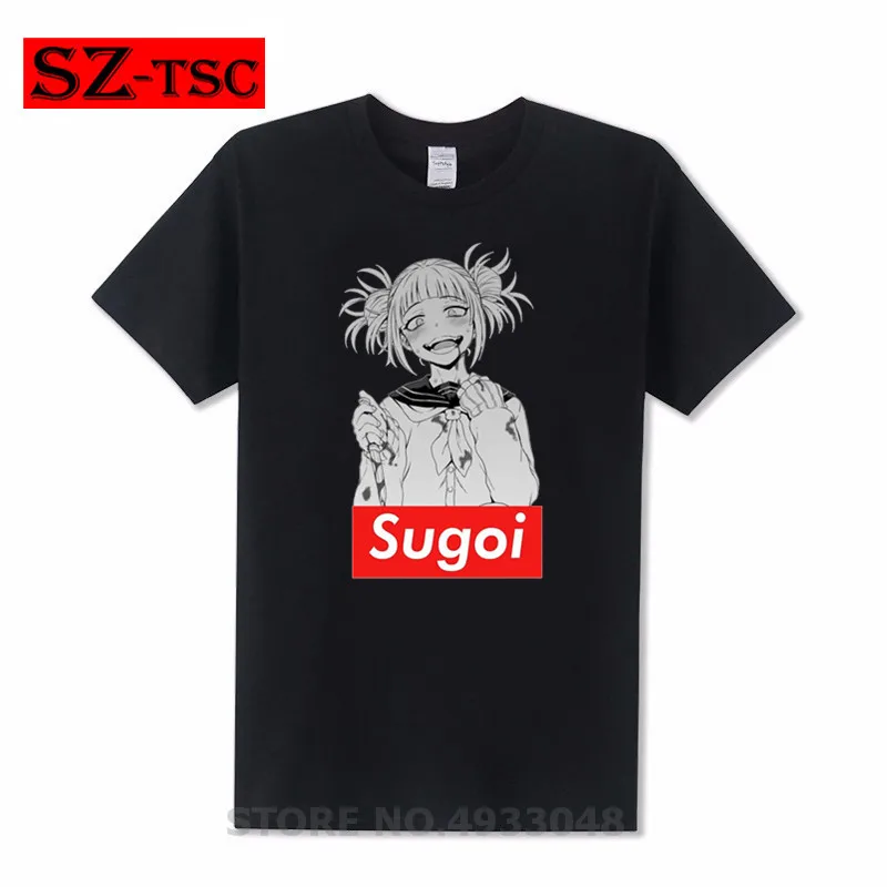 Футболка для мужчин уличная футболка с аниме Харадзюку Sugoi Toga Himiko My Hero