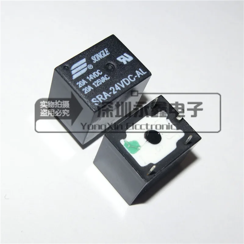 5 шт. SRA 24VDC AL 20A 125VAC 4PIN T74 24V реле питания черное Бесплатная доставка|power relay|20a power