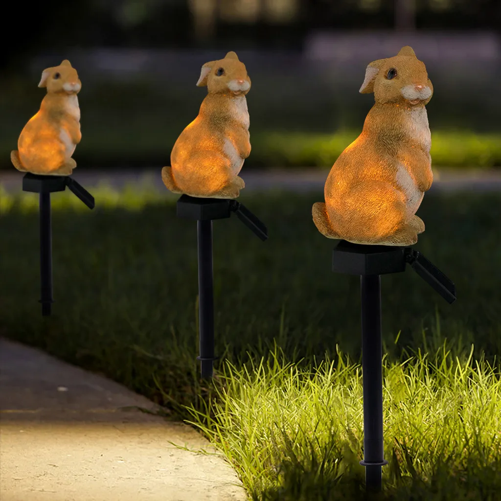 LED Garden Lights Solar LightsFlower Fairy And Bear Solar-Powered Lawn Lamp LED Solar Flamingo Stake Light Lantern Solar Powered