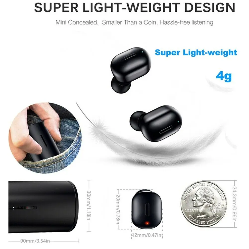 Мини T1 TWS V5.0 Bluetooth наушники 3D настоящие беспроводные стерео с микрофоном