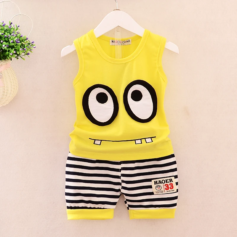 Summer Children Boys Girls Baby Fashion Infant Clothing Set Kids Cotton Cartoon Shorts Suit Twinset baby tracksuit kids clothes